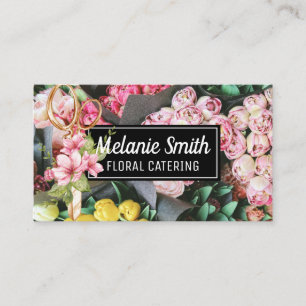 Elegant Bouquet of Flowers Florist Scissors Business Card