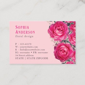 Elegant Bouquet Of Roses  Business Card by DesignByLang at Zazzle