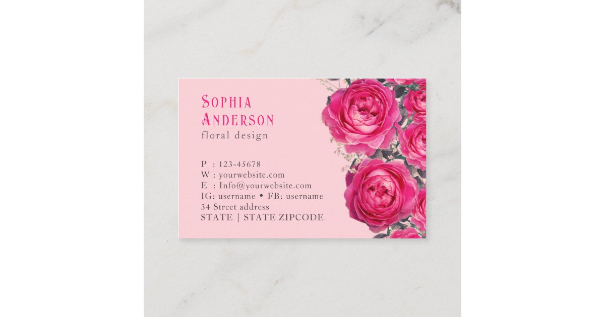 Elegant Bouquet of Roses Business Card | Zazzle
