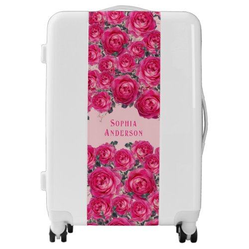 Elegant Bouquet of Roses Personalized   Luggage