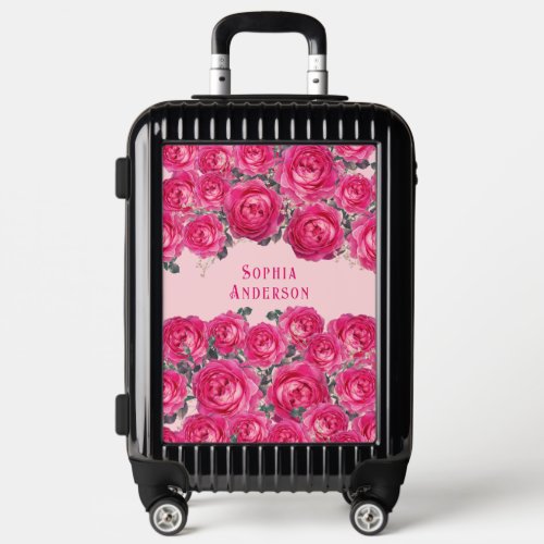 Elegant Bouquet of Roses Personalized Luggage