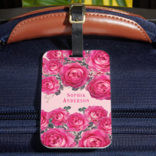 Elegant Bouquet of Roses Personalized Luggage Tag