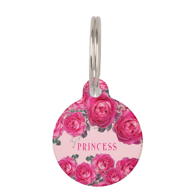 Elegant Bouquet of Roses Personalized  Pet ID Tag (Front)