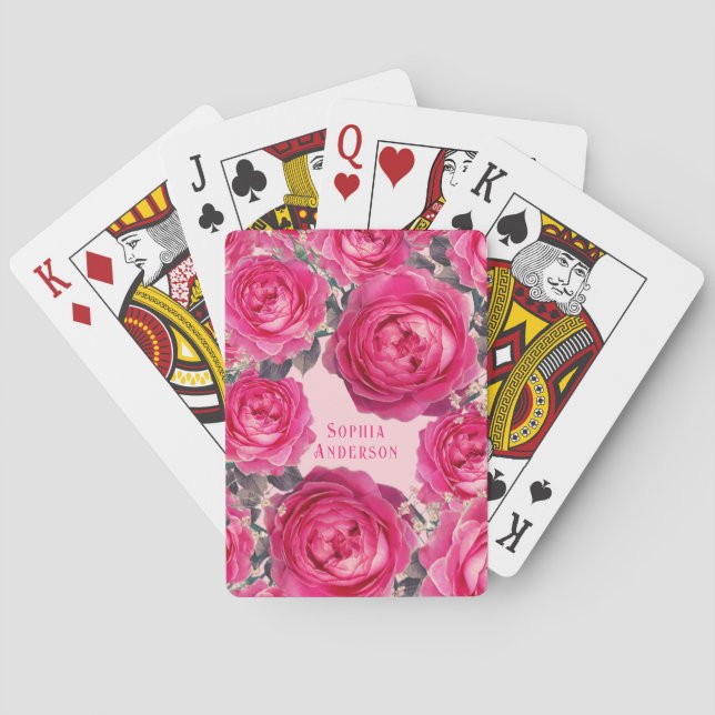 Elegant Bouquet of Roses Personalized  Poker Cards (Back)