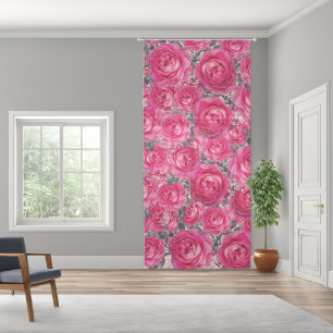 Elegant Bouquet of Roses  Sheer Curtains