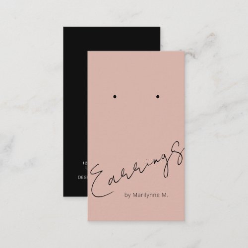 Elegant Boutique Earring Pink Display Card