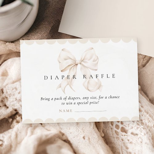 Elegant Bow Baby Shower Diaper Raffle