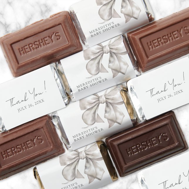 Elegant Bow Baby Shower Hershey's Miniatures (Elegant Bow Baby Shower Hershey's Miniatures)
