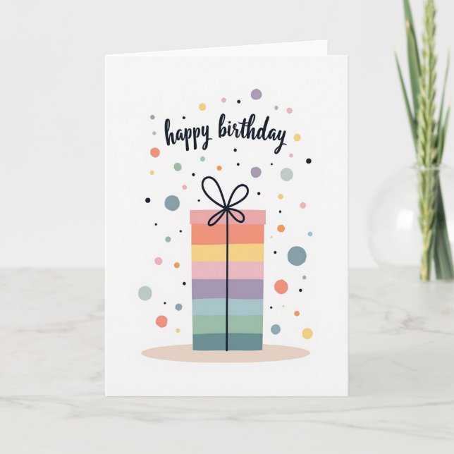 Elegant Bow Birthday Card (Front)