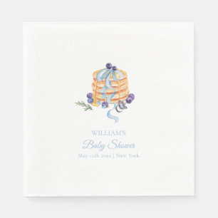 Elegant Bow Blueberry Pancake Boy Baby Shower  Napkins