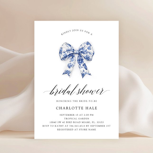 Elegant Bow Bridal Shower Invitation (Creator Uploaded)