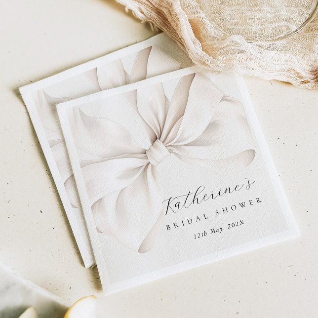 Elegant Bow Bridal Shower  Napkins (Creator Uploaded)