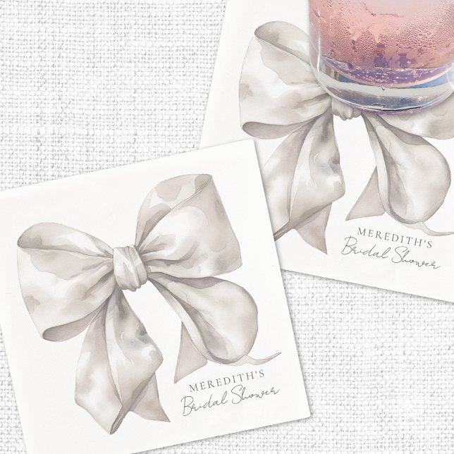 Elegant Bow Bridal Shower Napkins (Elegant Bow Bridal Shower Napkins)