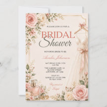 Elegant Bow Bridal Shower Pink Roses Floral Dress