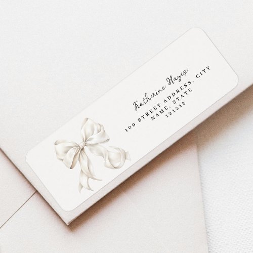 Elegant Bow Bridal Shower Return Address Label