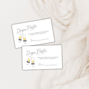 Elegant Bow Champagne Diaper Raffle Baby Shower Enclosure Card