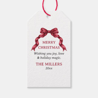 Elegant Bow Christmas Gift Tags