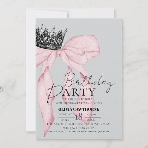 Elegant Bow Crown Birthday Party 