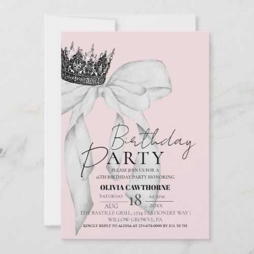Elegant Bow Crown Birthday Party 