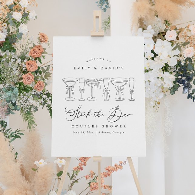 Elegant Bow Drinks Stock The Bar Welcome Sign (Creator Uploaded)