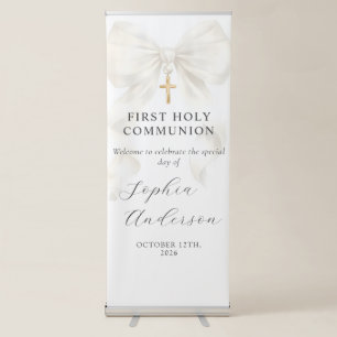 Elegant Bow First Holy Communion Banner