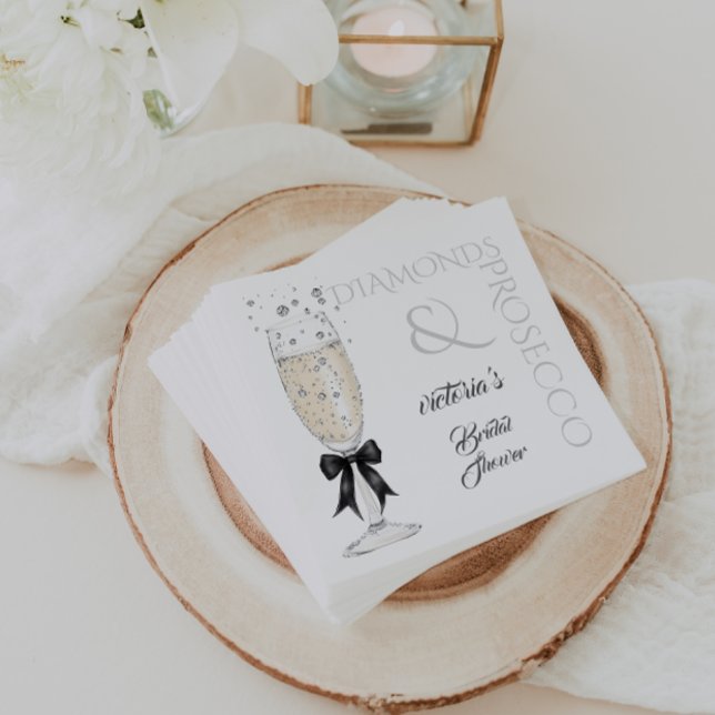 Elegant Bow Glass Bridal Shower  Napkins (Creator Uploaded)