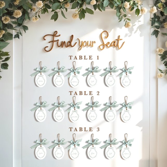 Elegant Bow Guest Name Wedding Seating Keepsake Metal Ornament (Elegant Green Bow Guest Name Wedding Seating Keepsake Metal Ornament)