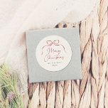 Elegant Bow Merry Christmas Family Name Classic Round Sticker<br><div class="desc">Add a personal touch to your holiday mail, gifts, party favors, and more with these custom Christmas stickers. Each sticker features a hand-drawn bow, with "Merry Christmas" in elegant script lettering and your family name in classic serif typography. View the collection linked on this page for coordinating items or browse...</div>