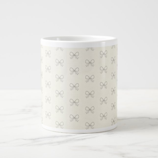 Elegant Bow Pattern Mother’s Day Giant Coffee Mug (Front)