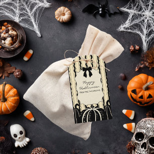 Elegant Bow Pumpkins and Stripes Chic Halloween  Gift Tags