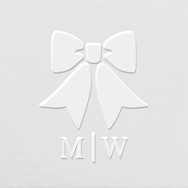 Elegant Bow Ribbon #1 Wedding Couple Initials Embosser (Design)
