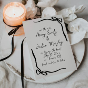 Elegant Bow Save The Date Card