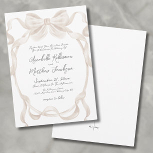 Elegant Bow Whimsical Wedding Invitation