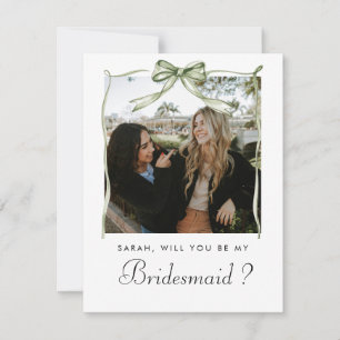 Elegant Bow Will You Be My Bridesmaid Photo