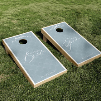 Elegant Bows & Bowties Team Bride & Groom Wedding Cornhole Set