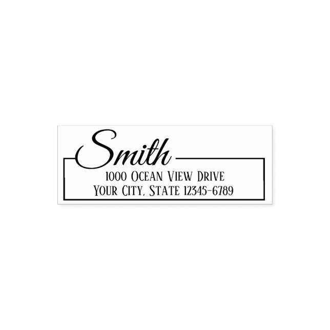 Elegant Boxed Return Address Self-inking Stamp (Design)