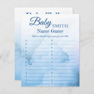 Elegant Boy Baby Shower Name and unscramble game
