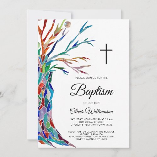  Elegant Boys Baptism Christening Invitation