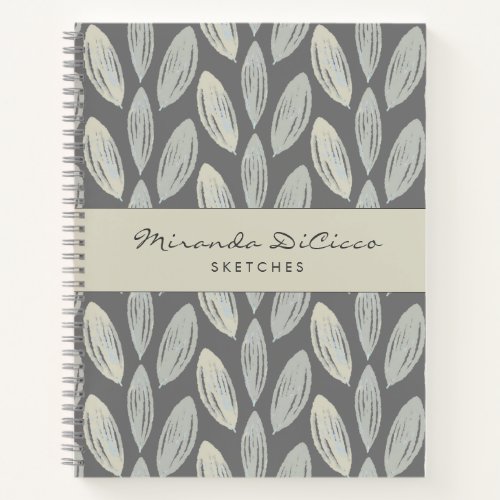 Elegant Braided Leaves Pattern Sketchbook Notebook