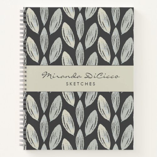 Elegant Braided Leaves Pattern Sketchbook Notebook