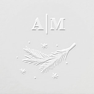 Elegant Branch and  Initials Embosser