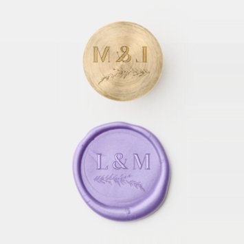 Elegant Branch Monogrammed Wedding Wax Seal Stamp