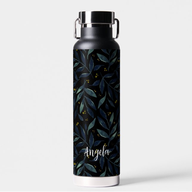 Elegant branches and berries  water bottle (Front)