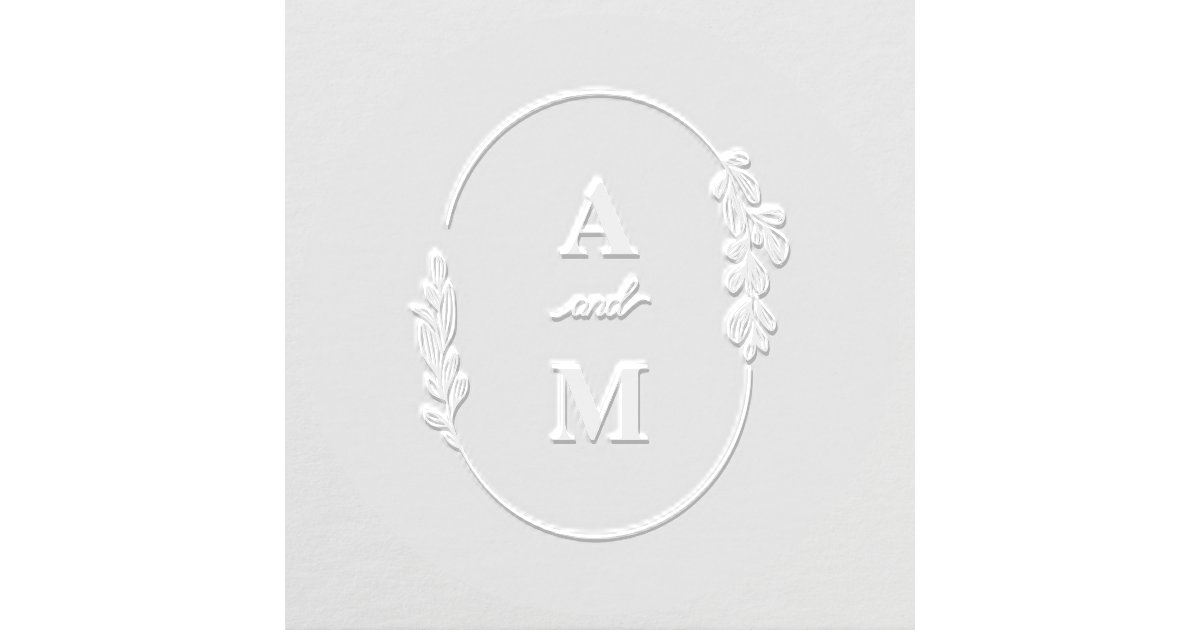 Elegant Branches Initials Embosser | Zazzle
