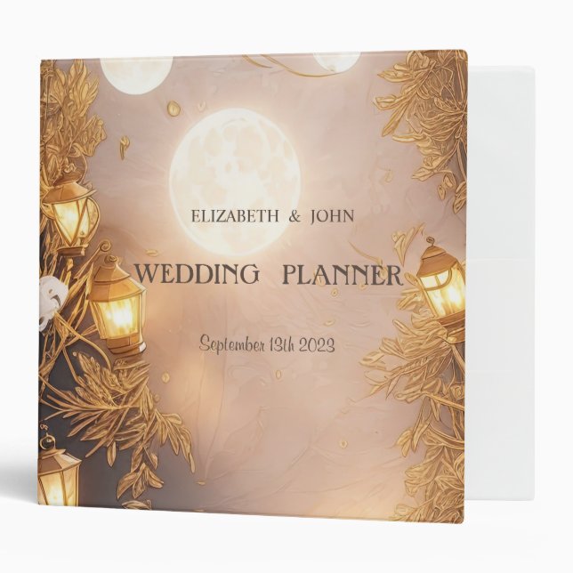 Elegant Branches Rustic Lantern 3 Ring Binder (Front/Inside)