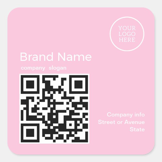 Elegant Brand with Logo & Qr Code label (Front)