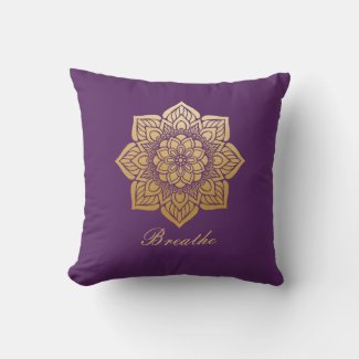 Elegant Breathe Purple and Gold Mandala