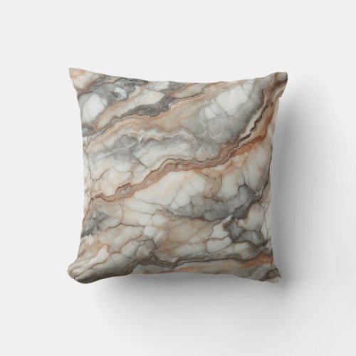 Elegant Breccia Marble in Natural Splendor Throw Pillow