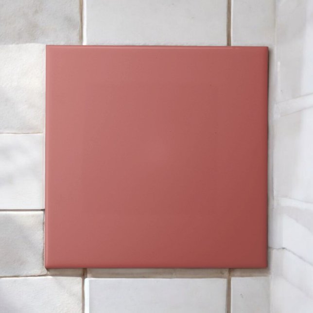 Elegant Brick Red Monochrome Minimalist Earth Tone Ceramic Tile (Creator Uploaded)