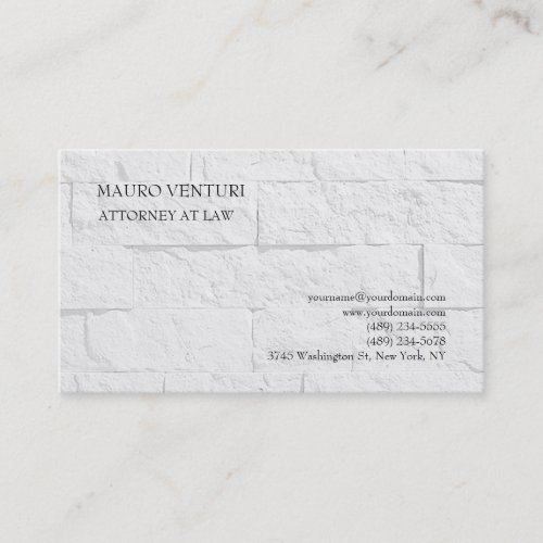 Elegant Brick Wall Plain Professional Minimalist Business Card